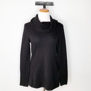 White House Black Market Black Cowl Neck Sweater